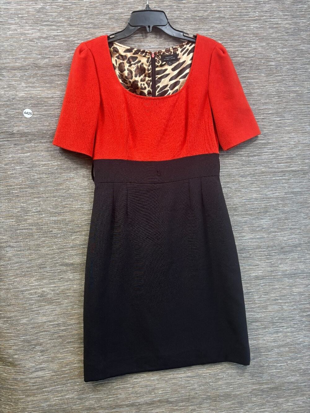 Tahari Arthur Levine Sheath Dress Womens Size 6 Multi Colorblock Casual Career